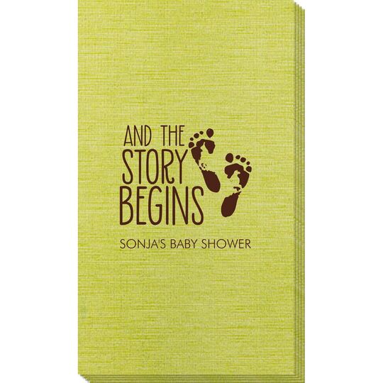 And The Story Begins with Baby Feet Bamboo Luxe Guest Towels